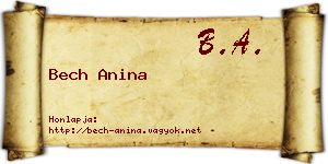 Bech Anina névjegykártya